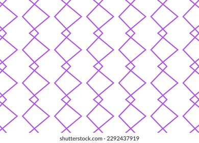 Diseño de patrones sin inconvenientes para envolver papel, papel pintado, tela, decoración y fondo. Ilustración vectorial del arte de línea de geometría con color púrpura y blanco.