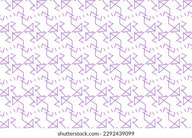 Seamless pattern design for wrapping paper, wallpaper, fabric, decorating and backdrop. Vector Illustration of geometry line art with purple and white color.