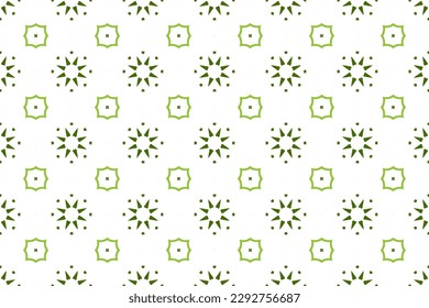 Seamless pattern design for wrapping paper, wallpaper, fabric, decorating and backdrop. Vector Illustration of geometry line art with green and white color.