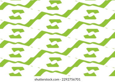 Seamless pattern design for wrapping paper, wallpaper, fabric, decorating and backdrop. Vector Illustration of geometry line art with green and white color.
