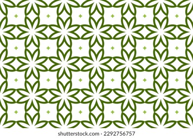 Seamless pattern design for wrapping paper, wallpaper, fabric, decorating and backdrop. Vector Illustration of geometry line art with green and white color.