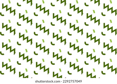 Nahtloses Musterdesign für Wickelpapier, Tapete, Stoff, Dekoration und Hintergrund. Vektorgrafik der Geometrie-Linien-Kunst mit grün-weißer Farbe.