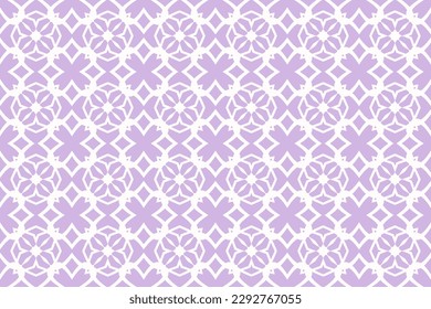 Seamless pattern design for wrapping paper, wallpaper, fabric, decorating and backdrop. Vector Illustration of geometry line art with purple and white color.