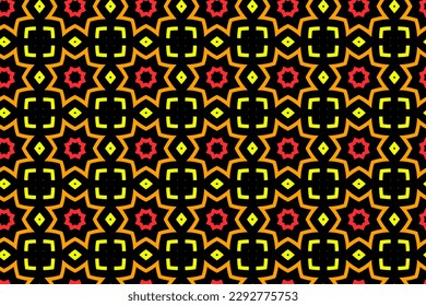 Seamless pattern design for wrapping paper, wallpaper, fabric, decorating and backdrop. Vector Illustration of geometry line art in neon color. 