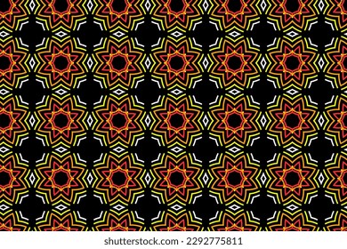 Nahtloses Musterdesign für Wickelpapier, Tapete, Stoff, Dekoration und Hintergrund. Vektorgrafik der Geometrie-Linien-Kunst in Neonfarbe. 