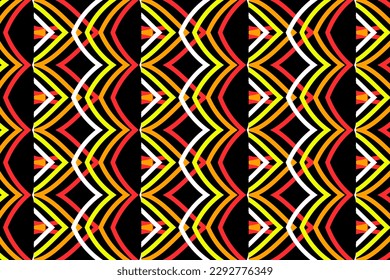 Seamless pattern design for wrapping paper, wallpaper, fabric, decorating and backdrop. Vector Illustration of geometry line art in neon color. 