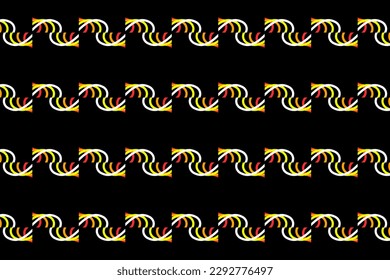 Seamless pattern design for wrapping paper, wallpaper, fabric, decorating and backdrop. Vector Illustration of geometry line art in neon color. 