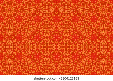 Seamless pattern design for wrapping paper, wallpaper, fabric, decorating and backdrop. Vector Illustration of geometry line art with red color.