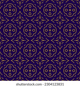 Seamless pattern design for wrapping paper, wallpaper, fabric, decorating and backdrop. Vector Illustration of geometry line art with dark blue color.