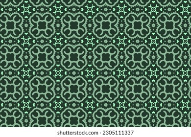 Seamless pattern design for wrapping paper, wallpaper, fabric, decorating and backdrop. Vector Illustration of geometry line art with green and white color.