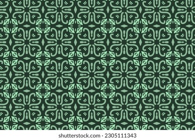 Seamless pattern design for wrapping paper, wallpaper, fabric, decorating and backdrop. Vector Illustration of geometry line art with green and white color.