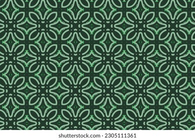 Seamless pattern design for wrapping paper, wallpaper, fabric, decorating and backdrop. Vector Illustration of geometry line art with green and white color.