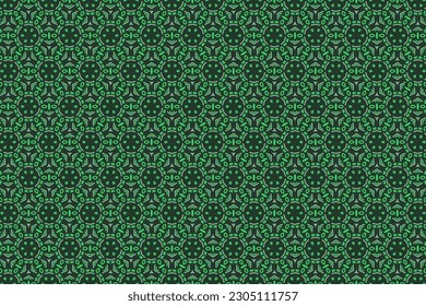 Seamless pattern design for wrapping paper, wallpaper, fabric, decorating and backdrop. Vector Illustration of geometry line art with green color.