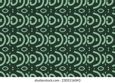 Seamless pattern design for wrapping paper, wallpaper, fabric, decorating and backdrop. Vector Illustration of geometry line art with green color.