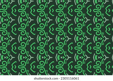 Seamless pattern design for wrapping paper, wallpaper, fabric, decorating and backdrop. Vector Illustration of geometry line art with green color.