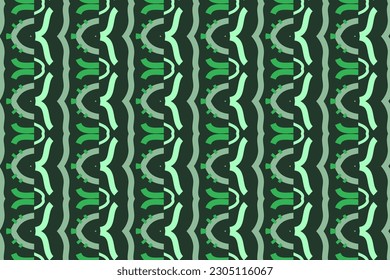 Seamless pattern design for wrapping paper, wallpaper, fabric, decorating and backdrop. Vector Illustration of geometry line art with green color.