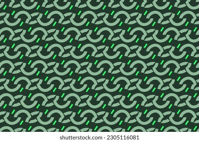 Seamless pattern design for wrapping paper, wallpaper, fabric, decorating and backdrop. Vector Illustration of geometry line art with green color.