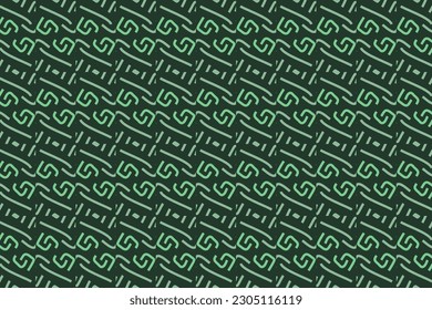 Seamless pattern design for wrapping paper, wallpaper, fabric, decorating and backdrop. Vector Illustration of geometry line art with green color.