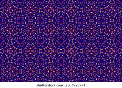 Seamless pattern design for wrapping paper, wallpaper, fabric, decorating and backdrop. Illustration of repeating image in indigo color.