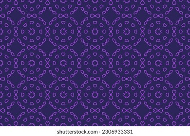 Seamless pattern design for wrapping paper, wallpaper, fabric, decorating and backdrop. Vector Illustration of geometry line art with purple color.