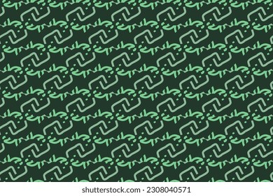Diseño de patrones sin inconvenientes para envolver papel, papel pintado, tela, decoración y fondo. Ilustración vectorial del arte de línea de geometría con color verde.
