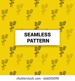Seamless Pattern Design of yellow background lavender flowers vector background wallpaper print ready