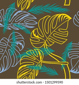 seamless pattern design,leafs motive for wallpaper,vector illustration