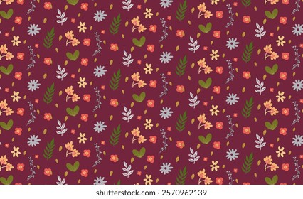 Seamless Pattern Desing Floral For Textile  Fabric Art Illustration