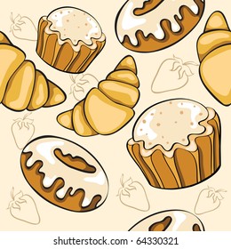 seamless pattern with desserts