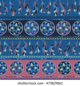 Seamless pattern. detailed doodles. Boho style. traditional, ethnic pattern, stripes