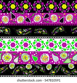 Seamless pattern. detailed doodles. Boho style. traditional, ethnic design, stripes