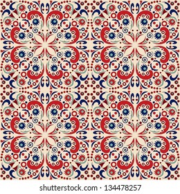 Seamless Pattern: Detailed Vector Persian Carpet