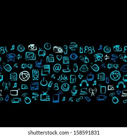 Seamless pattern with IT devices for your design