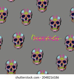 seamless pattern of dia de los muertos 