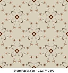Seamless pattern with  Dia de los muertos motifs. Beautiful vines sprouting from human skulls. Symbol of life, death and resurrection. Day of the Dead design. On white background.