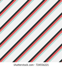 Seamless pattern with diagonal colorful stripes. Vector background