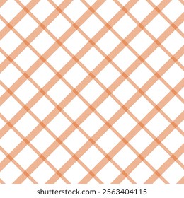 A seamless pattern diagonal intersecting lines forming a plaid or checkered design on a white background, ideal for textiles, wallpapers, or digital designs