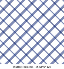 A seamless pattern diagonal intersecting lines forming a plaid or checkered design on a white background, ideal for textiles, wallpapers, or digital designs