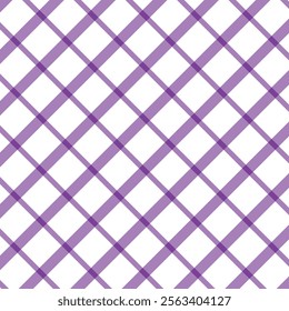 A seamless pattern diagonal intersecting lines forming a plaid or checkered design on a white background, ideal for textiles, wallpapers, or digital designs