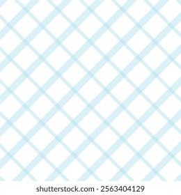 A seamless pattern diagonal intersecting lines forming a plaid or checkered design on a white background, ideal for textiles, wallpapers, or digital designs