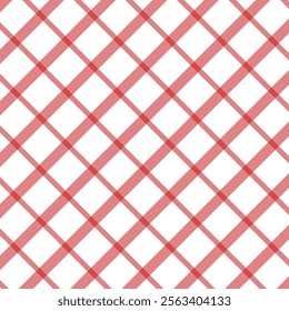 A seamless pattern diagonal intersecting lines forming a plaid or checkered design on a white background, ideal for textiles, wallpapers, or digital designs