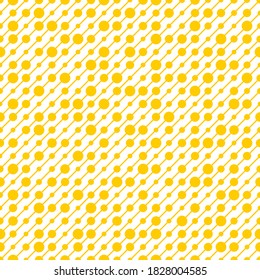 Seamless pattern of diagonal lines and dots. Geometric orange background.