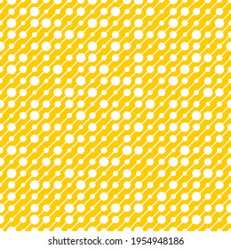 Seamless pattern of diagonal lines and dots. Geometric orange background.