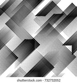 Seamless pattern with diagonal, oblique, slanting parallel speed lines.Triangles
 unusual poster Design .Black Vector stripes .Geometric shape. Geometrical Endless texture  .Repeating background .