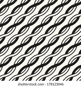 Seamless pattern with diagonal pigtails. Repeating texture of braids. Endless twisted background