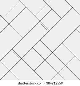 Seamless pattern diagonal polygonal rectangular lines, black and white