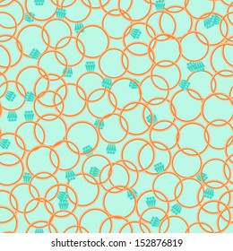 Seamless pattern with diamond rings in retro style.