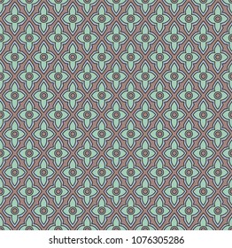 seamless pattern with diamond shaped stylised flowers