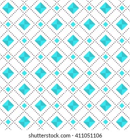 Seamless pattern with diamonds and circles. Casual texture. Vector illustration.