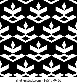 Seamless pattern. Diamonds, curves, shapes wallpaper. Ethnic motif. Geometric backdrop. Digital paper, textile print, web design, abstract background. Rhombuses, chevrons, figures ornament. Vector.